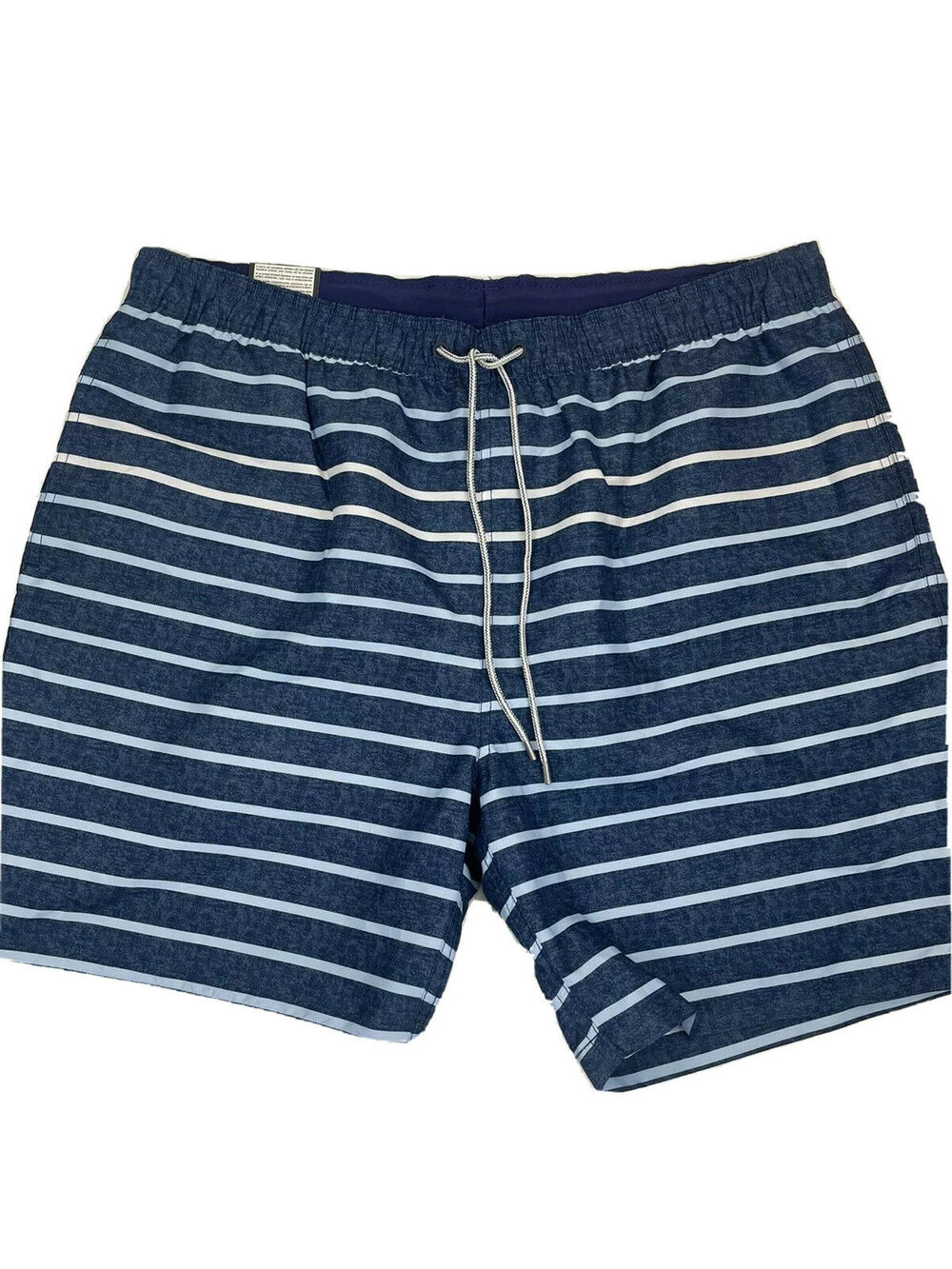 Kirkland Mens Swim Shorts Pockets Mesh Liner Lining Blue Stripe Size XXL